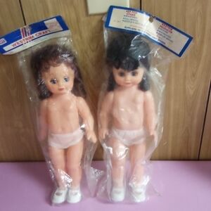 Lot of 2 Vintage Carrie Plastic Dolls for Crafts 13.5" Doll Making